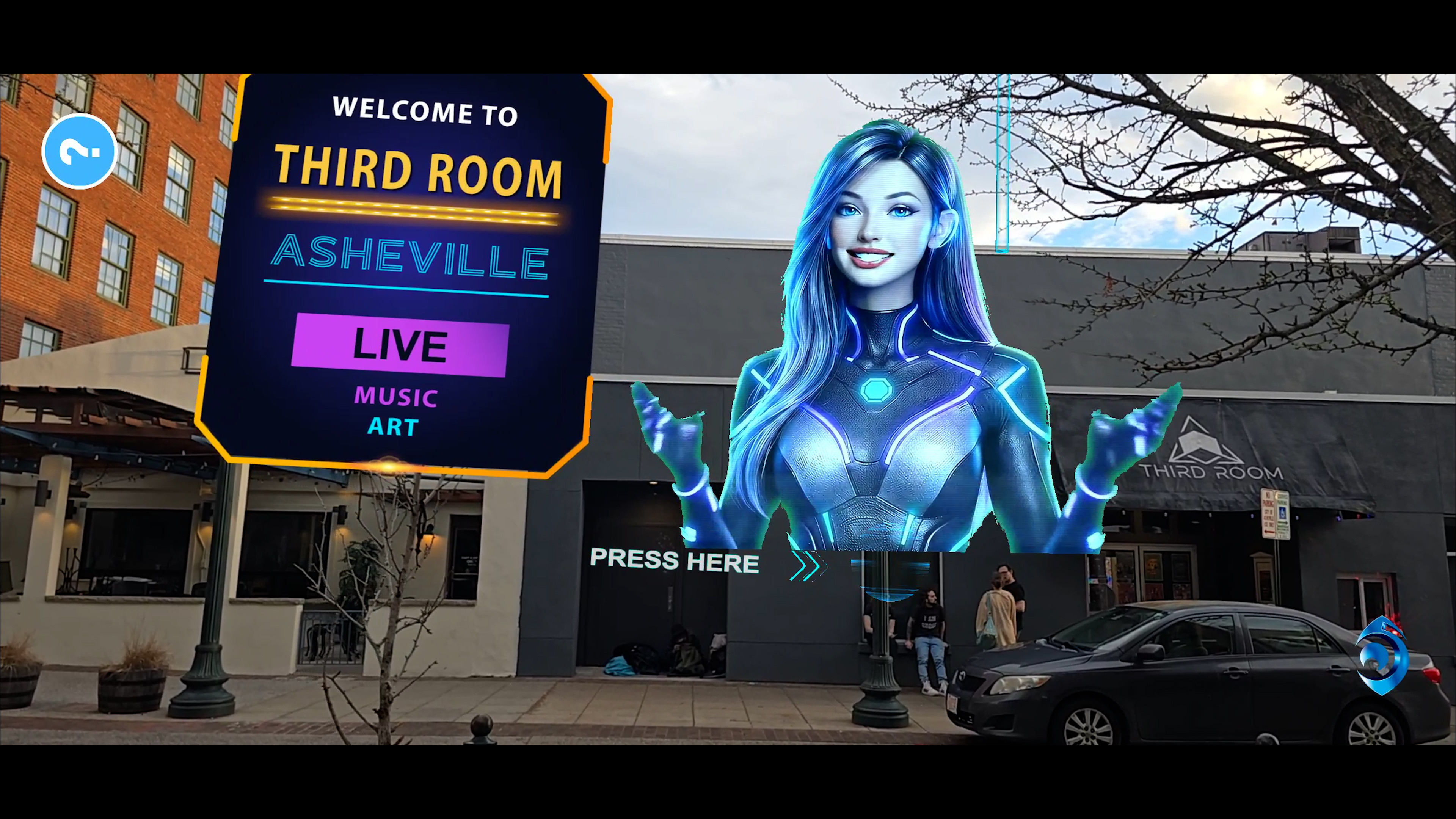 Welcome Hologram at Entrance